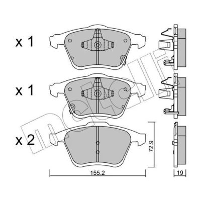 Image de METELLI 22 0805 0 Jeu de plaquettes frein avec indicateur d&#039;usure MAZDA: 6 Berline