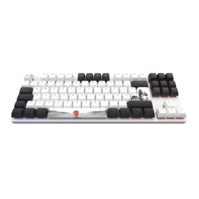 Image de Dark Project One clavier gaming Fuji 87, TKL, 87 touches, commutateurs mécaniques G3MS saphir, stabilisateurs graissés, rétroéclairage RVB personnalisable, filaire USB, blanc