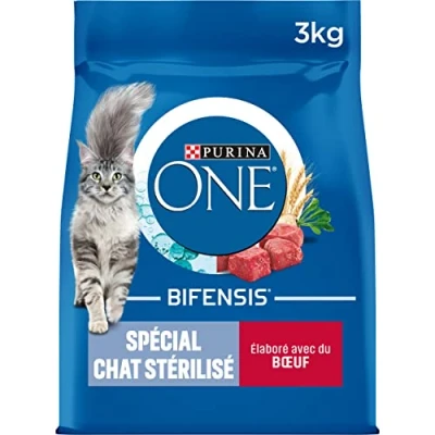 Image de PURINA ONE Bifensis Chat Stérilisé Croquettes au Boeuf pour Chats Adultes Sac de 3kg Lot 4