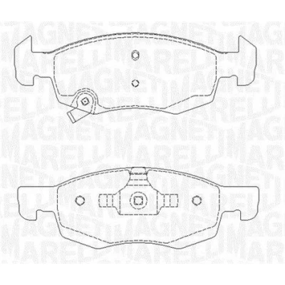 Image de MAGNETI MARELLI 363916060813 Jeu de plaquettes frein avec indicateur d&#039;usure OPEL: Corsa E 3/5 portes, VAUXHALL: Mk4