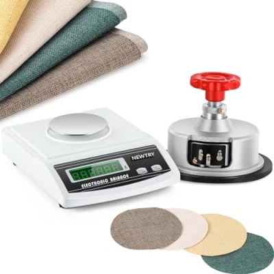 Image de NEWTRY Balance électronique 600g/0,01g, digitale de précision GSM avec échantillonneur à disque ajustable 100cm2 0 2mm, pour tissus, papier
