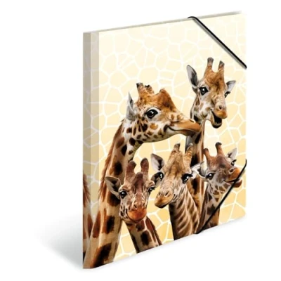 Image de HERMA Chemises à élastique Animaux exotiques avec motif Amis de girafes, A3, plastique robuste, impression intérieure, 1 porteé chemise