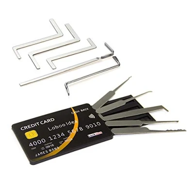 Image de Loboo Idea Kit de5 outils de prélèvement serrurerie pour serruriers et débutants dans un étui carte crédit
