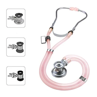Image de Stéthoscope Sprague Rappaport Pavillon Double Et Interchangeable (Pour Adulte, Enfant, Nourrisson) MDF Instruments Rose Translucide (MDF767 ICO)