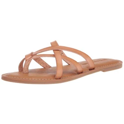 Image de Amazon Essentials Claquettes Plates à Lanières Femme, Havane Clair, 39 EU