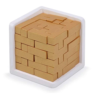 Image de Puzzle 3D en Bois par Sharp Brain Zone. Forme de T. Jouet éducatif pour Enfants et Adultes. Améliorer la capacité à résoudre des problèmes.