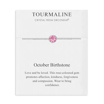 Image de Philip Jones Bracelet de Pierre Naissance d&#039;octobre (Tourmaline) créé avec des Cristaux Zircondia®