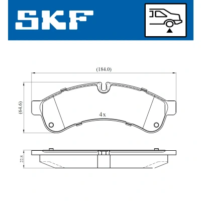 Image de SKF VKBP 90534 Jeu de plaquettes frein préparé pour indicateur d&#039;usure