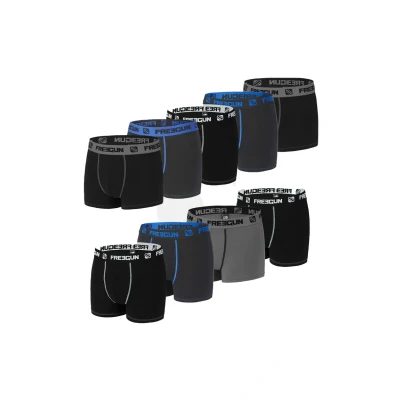 Image de FREEGUN Boxer Homme Coton, Calecon Homme, Confortable, Durable (Lot de 9), Noir, Taille L