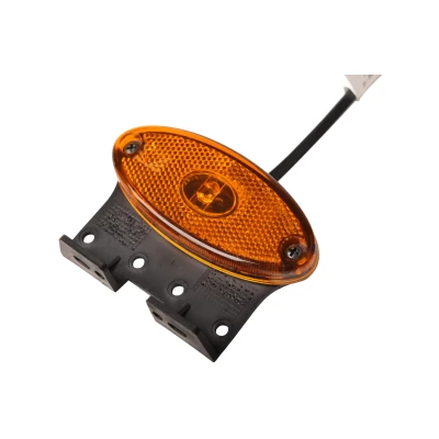 Image de Aspock Flatpoint 2 feu de position orange/jaune connecteur LED sur support Remorqueshop