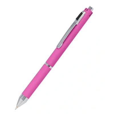 Image de 𝗢𝗡𝗟𝗜𝗡𝗘 stylo à bille 4 en 1 pink et crayon multicolore multifonctionnel 3 mines pour bleu, noir rouge, une mine de papier inclus gomme effacer