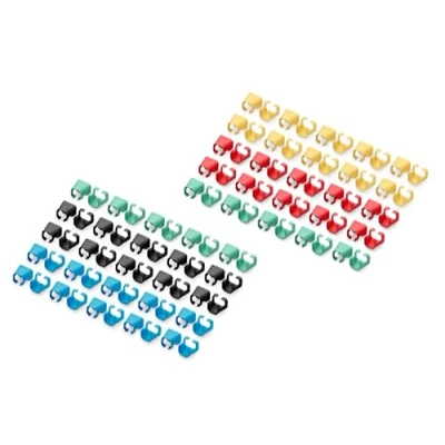 Image de DIGITUS Clips de Couleur pour câbles Patch RJ45 Organisation par des réseau 5X 20 pièces LAN Cat 5e, 6 &amp; 6A AWG 24/7 à 27/7 Multicolore