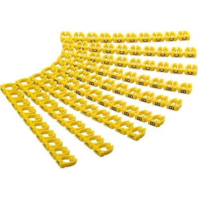 Image de Goobay 72518 Clips D&#039;Identification de Câbles, Lettres A C, pour un Diamètre Câble 6 mm Maximum, Paquet 90