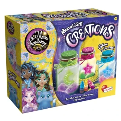 Image de Lisciani The Moon Academy : Moonlight Creations Kit Création de Potions Magiques pour Enfants dès 8 Ans Accesoires Qui Brillent dans Le Noir, Colorants, Flacons et Rubans Inclus