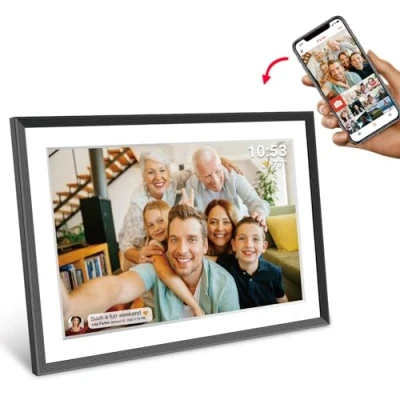 Image de Cytem Frameo Cadre photo avec Wi Fi, noir et blanc, capteur Fi 10,1&quot;