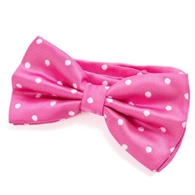 Image de DonDon Nœud papillon à pois pour hommes rose vif fuchsia avec crochet
