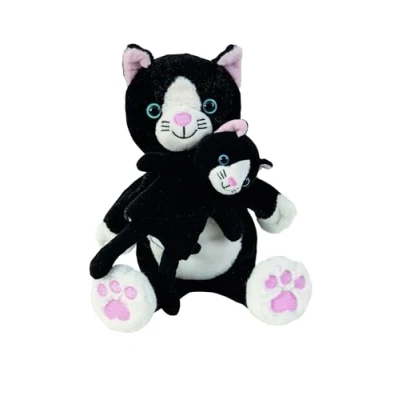 Image de Beleduc Marionnette Chat Bébé à Main 2 en 1 pour Enfant Dès 3 ans Développe Communication, l&#039;Imagination, le Langage et l&#039;Attention de l&#039;Enfant Douce