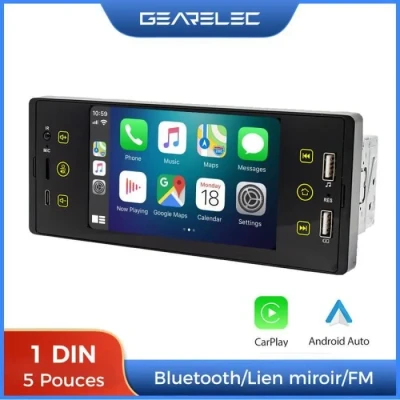 Image de GEARELEC Autoradio 5 Pouces Sans Fil CarPlay Android Auto Bluetooth Lien Miroir USB FM