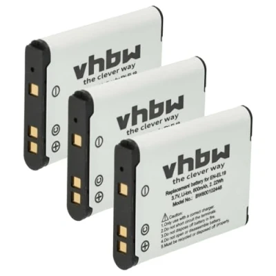 Image de Set de 3 batteries Nikon CoolPix S100 S2500 S2550 S2600 S2700 S3100 S3200 S3300 S3500 S4100 S4150 S4200 S4300 S5200 S6400 S6500 S…