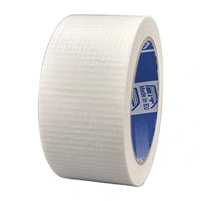 Image de ACIT Ruban toilé américain, duct tape, 50 mm x 25 mètres, imperméable, réparations et bricolage, isolant, pour tous types de (Blanc)