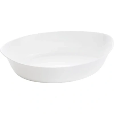 Image de Luminarc Plat ovale Blanc Smart Cuisine Carine 250C à Four en Verre Innovant Léger et Extra Résistant Nettoyage Facile Fabrication France Dimensions 32x20 cm