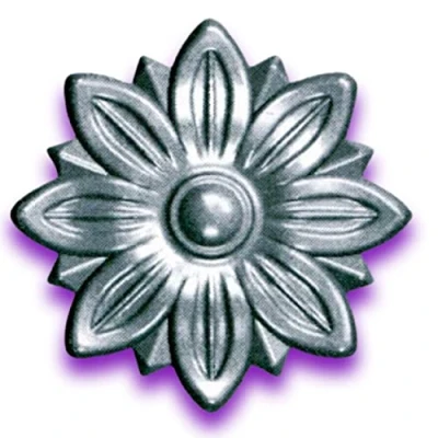 Image de Déco fer Forgé ROSACE ACIER DECORATION H90 mm par 90 A SOUDER Pour Porte Portail Portillon battant coulissant Modele Fleur Face Avant Usage Interieur Exterieur Satisfaction Garantie Robuste