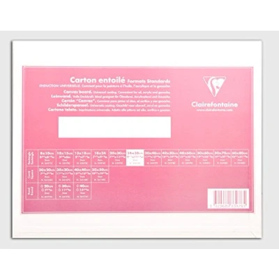 Image de Clairefontaine 33976C Un carton à peindre avec enduction blanche 24x30 cm (format standard), épaisseur 3mm, toilé blanc