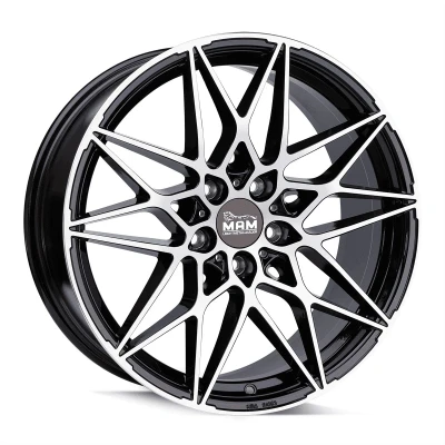 Image de MAM 5Trou 18Pouce 120mm Jante alu B2 mattschwarz Front poliert MAMB28018512035BFP