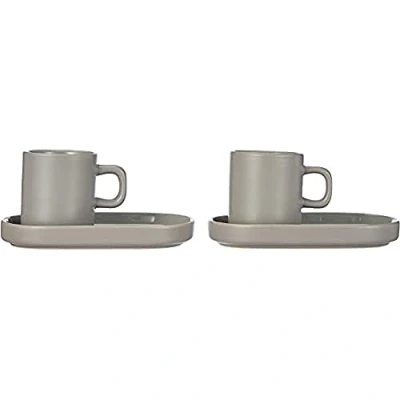 Image de Blomus Cups with Saucer Pilare Mirage Grey 100 ml 2 Pieces