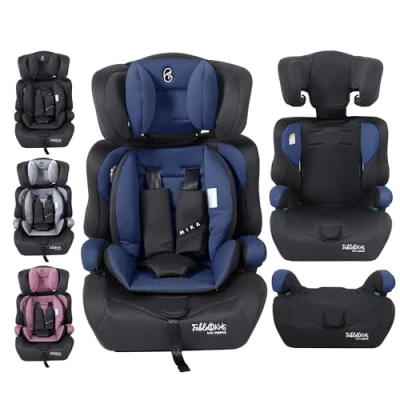 Image de FableKids Siège auto pour enfants Ceinture de sécurité à 3 points partir 15 m. 76 150 cm ECE R129/03 Réglable 44,5x41x68 75cm Bleu