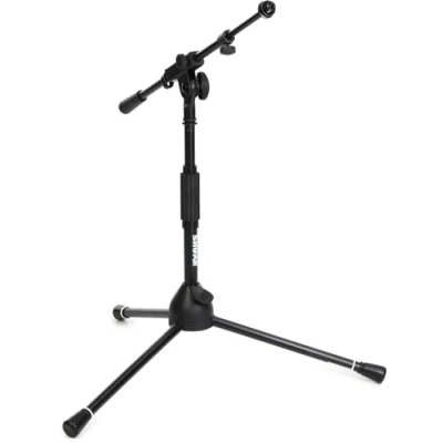 Image de Shure by Gator Stage &amp; Studio Series ; Support de micro sur trépied à profil bas avec hauteur réglable et perche télescopique (SH TRIPODSTANDLP)