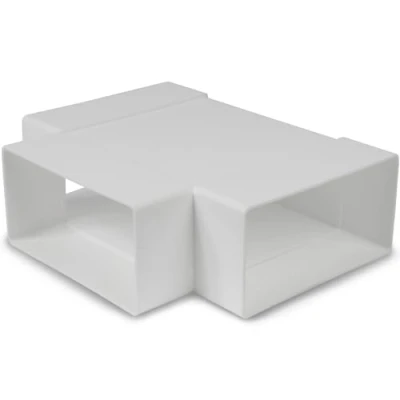 Image de Repa Market Pièce en T pour Conduit rectangulaire 110 x 55 mm / 11 5,5 cm Connexion de Plat Système Ventilation, Chauffage, Refroidissement Adaptateur Canal à 3 Voies