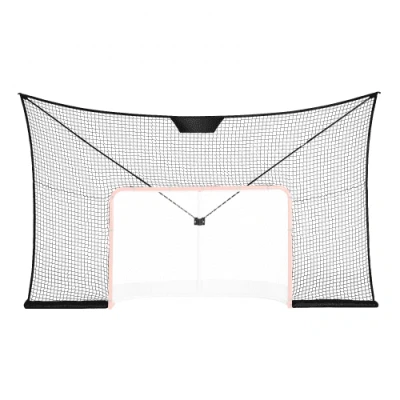 Image de VEVOR Filet de But Hockey 366x220 cm, Pare Ballons Rue, Ensemble d&#039;Entraînement Portable, Assemblage Facile, Intérieur et Extérieur, Noir (Cadre Non Inclus)