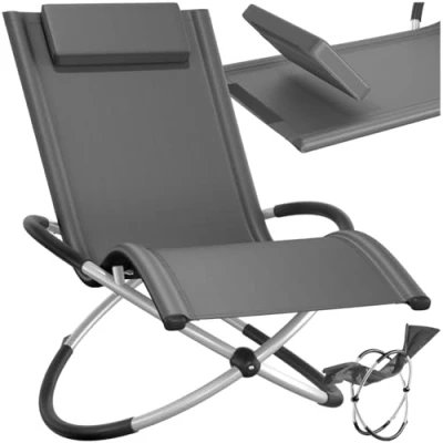 Image de TecTake® Chaise Longue Pliante Bain de Soleil Jardin Exterieur Confortable &amp; Peu encombrant, Cadre en Acier Aluminium Transat Plage Relax Camping Salon