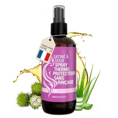 Image de Neatly® Spray Thermoprotecteur Cheveux à la Kératine 230C 250ml Sans Rinçage Protecteur de Chaleur pour Secs, Abîmés, Crépus, Frisés