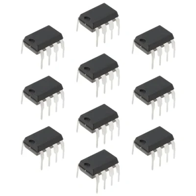 Image de eMagTech 10 Pièces Double Amplificateurs Opérationnels TL072CP TL072 Dip 8 à Faible Bruit Entrée JFET OP AMP Puces IC pour Composants de Circuit Bricolage