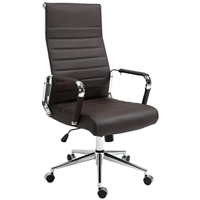 Image de CLP Chaise De Bureau Kolumbus en Véritable Cuir I Fauteuil Réglable Hauteur Pivotant Piètement Mécanisme A Bascule Intégré, Couleur:Marron