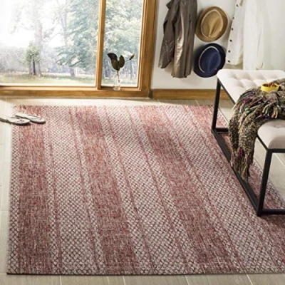 Image de Safavieh Rafal Grand Tapis de Salon rectangulaire pour Une Utilisation en intérieur, Polypropylène, Beige Clair/Terracotta, 160 X 230 cm