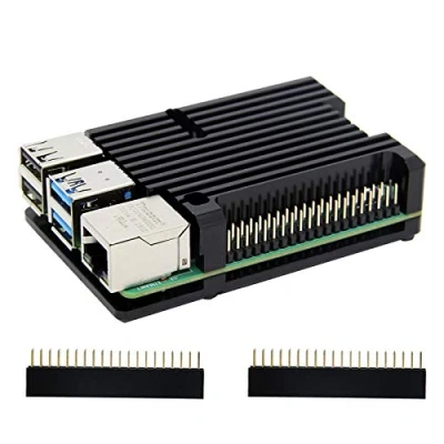 Image de Geekworm Raspberry Pi 4 Boitier Radiateur, 4B en Alliage Aluminium Cas De Refroidissement Passif pour Modèle B Seulement (Pi Case Without Fan)