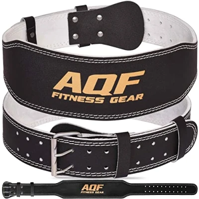 Image de AQF Ceinture Musculation, 4&quot; 6&quot; Cuir De Force, Lestée Muscu Boucle À Rouleau en Acier, Lombaire Musculation pour Powerlifting