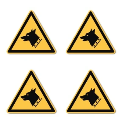 Image de Avertissement des chiens de garde : W013 DIN EN ISO 7010 / ASR A1.3 Autocollants Ø 10 cm
