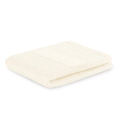Image de AmeliaHome Serviette de Douche 100% Coton 70 x 140 cm Bordure Crème Plano