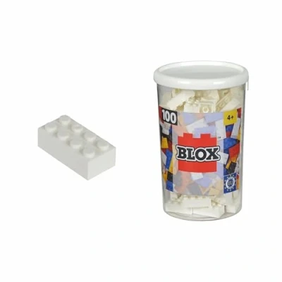 Image de Simba 104118915 Ensemble de Blocs Construction Blox 8 100 Pièces Blanc
