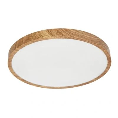 Image de EDO Plafonnier LED PERETI 24W bois 35cm, 3000K Blanc Chaud, 2400lm, Luminaire IP44, Éclairage de Plafond 220 240V, Luminaires Intérieur, Moderne, Lampe EDO777617