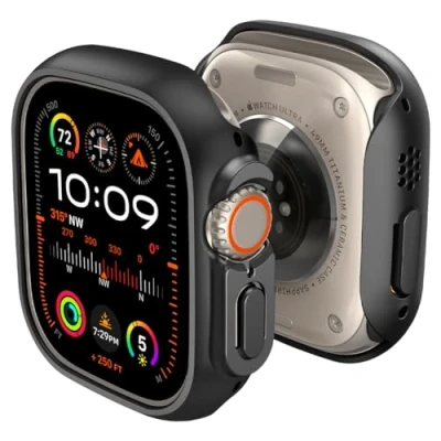 Image de Spigen Thin Fit Coque Compatible avec Apple Watch Ultra 2 (2023) / (2022) 49mm Noir