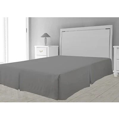 Image de Cache sommier microfibre 160 x 200 cm Gris