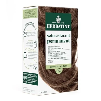 Image de Herbatint Soin Colorant Permanent 6D Blond Fonce Dore 170ml