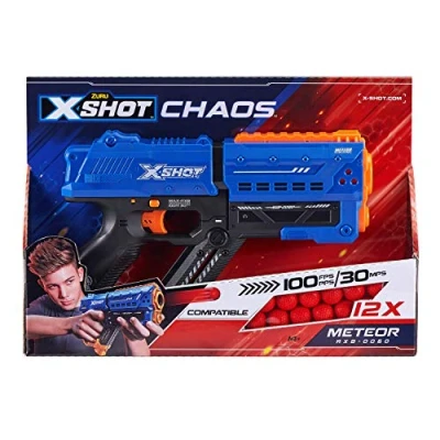 Image de ZURU METEOR Pistolet, 36282, Bleu, 12 Billes en Mousse
