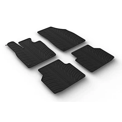 Image de Gledring 0659 Ensemble de tapis sol Caoutchouc avant et arrière 4 noir 750mm 550mm