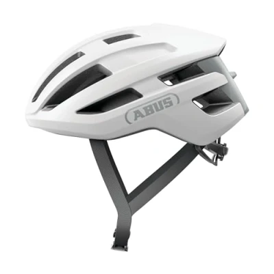 Image de ABUS Casque de vélo course PowerDome léger avec système d&#039;aération intelligent et profil aérodynamique Made in Italy pour hommes femmes Blanc, taille L